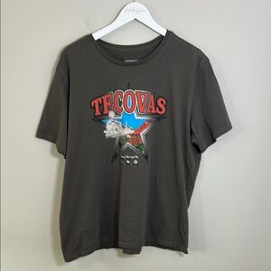 Tecovas Short Sleeve Shirt Mens Crewneck Dark Grey Pima Cotton Sz XL